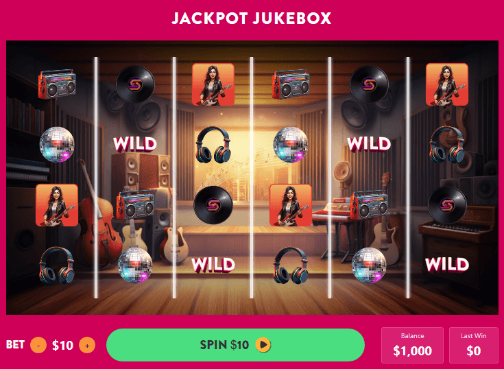 Slots by Shawn' Jackpot Jukebox slot screenshot.
