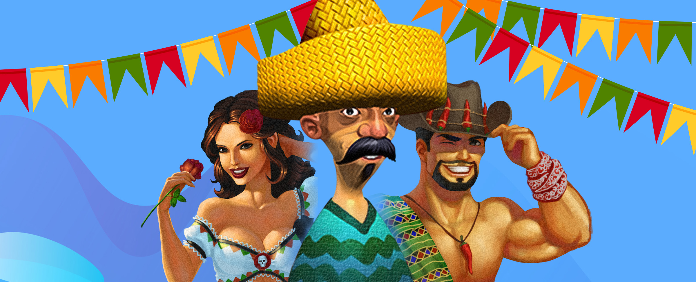 Hop south of the border and play Amigos Fiesta – an outrageously fun slot to play at any time of the month!