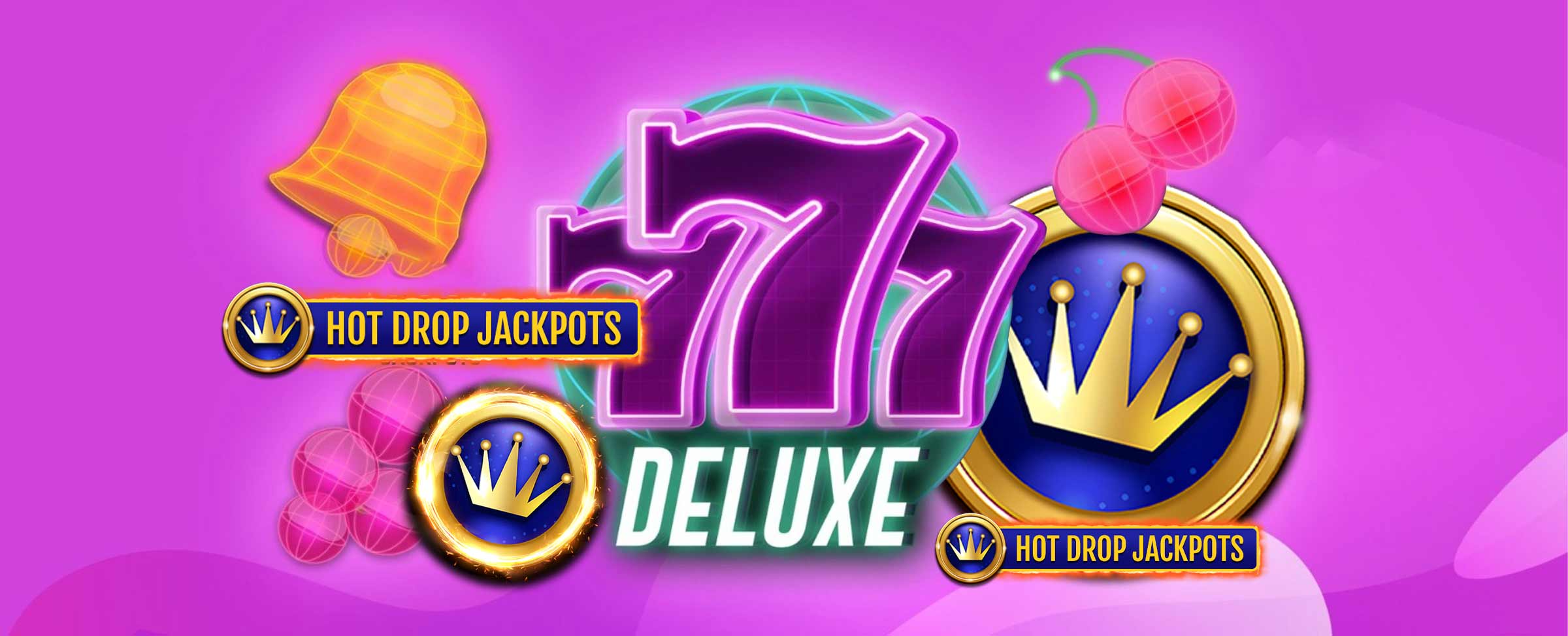 Play for three Hot Drop Jackpots in our 777 Deluxe slot at SlotsLV!